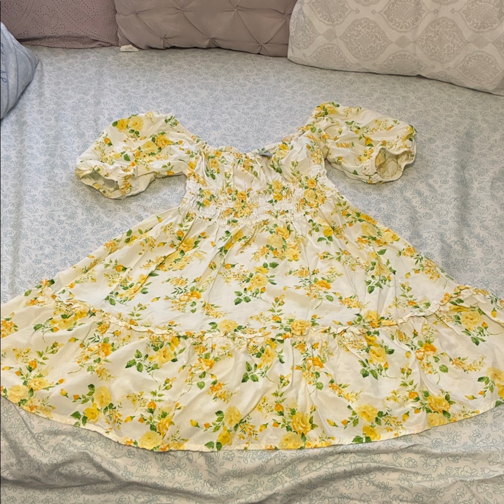 Place Kids Dress in Yellow Floral
